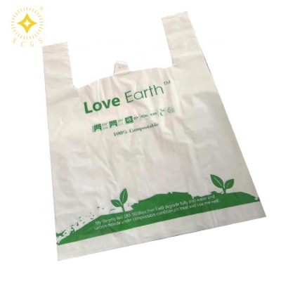 100% Biodegradable T-shirt Bags with recyclable material Composable Shopping Bags