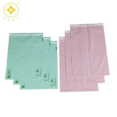 High standard biodegradable mailing bag cornstarch based compostab polymailer bags waterproof envelope Self Adhesive with handle