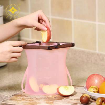 2020 New Leakproof Silicone and Plastic Free Ziplock Lunch Bag For for Snack Lunch SandwichFruit Vegetable Stationery