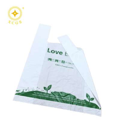 Hot Sale Custom printed 100% Biodegradable Shopping Bags with handle Corn Starch garbage bags plastic trash bag