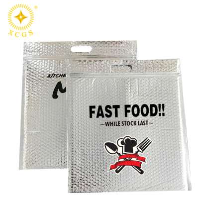 Large Size Recycled Ziplock Metallic Thermal Padded Insulated Foil bubble Shipping Box Liner Cooler Food  Package Bag