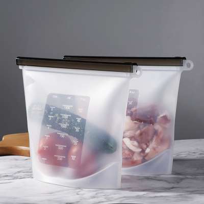 2020 New High Quality Premium Reusable Silicone Food Storage Bags For Soups Lunch Snack Milk Fruit Meat