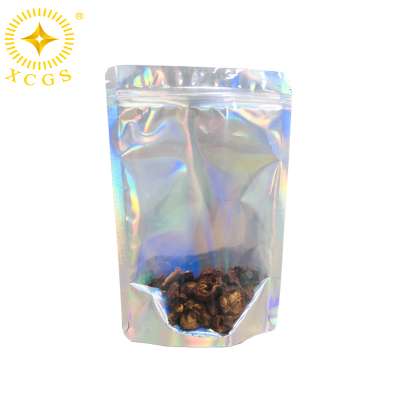 Stand Up Clear Silver Zip Lock Resealable Aluminum Mylar Foil Plastic Packaging Bag